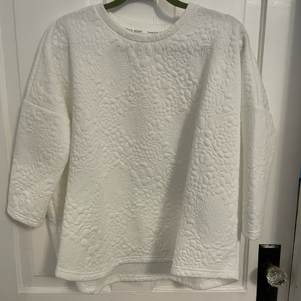 Tuckernuck white floral sweatshirt